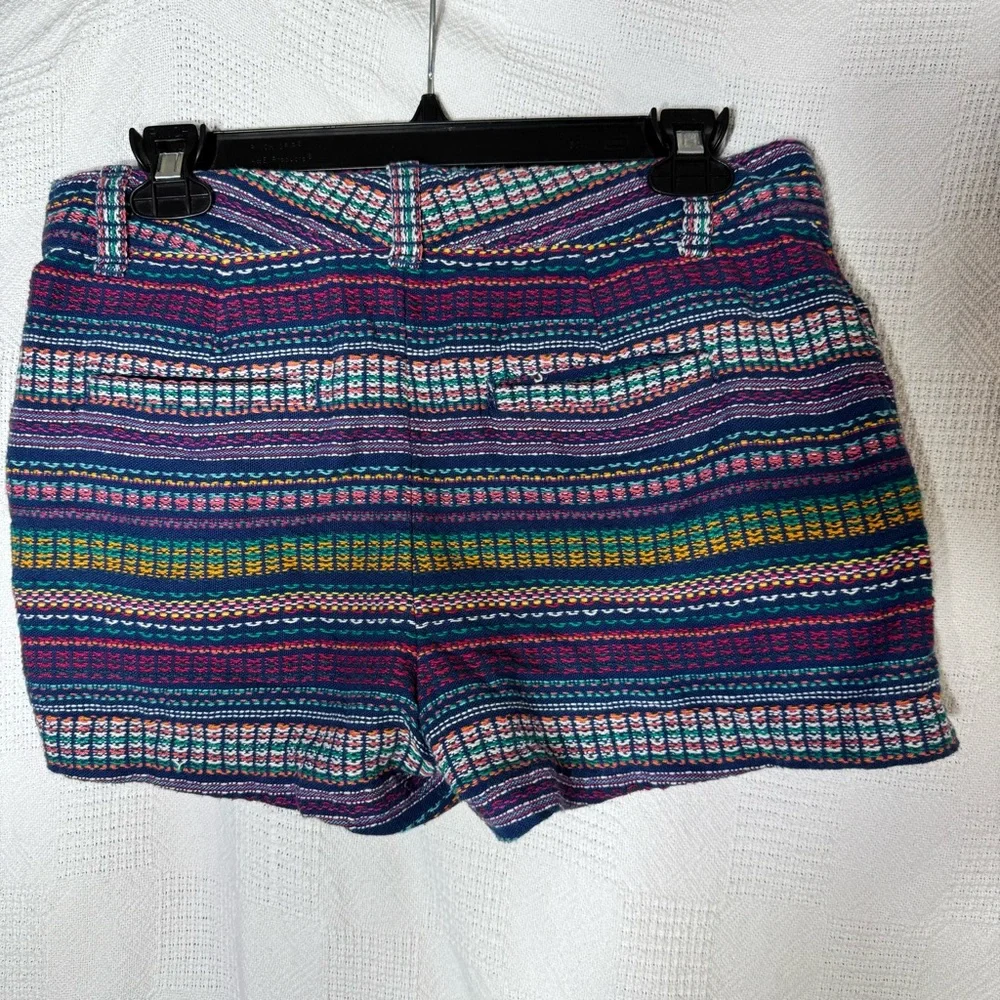 GAP Womens Tweed Shorts Size 0 Multicolor Serape Stripe‎ Aztec Mid Rise Flat